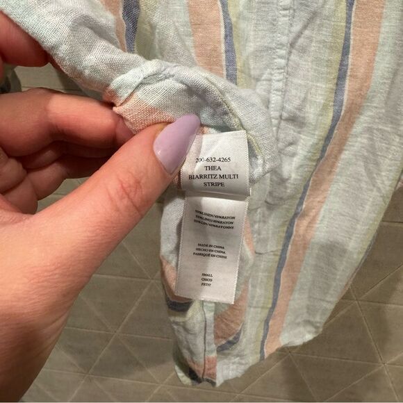 Rails THEA
BIARRITZ MULTI
STRIPE Linen Top S EUC - Picture 6 of 7